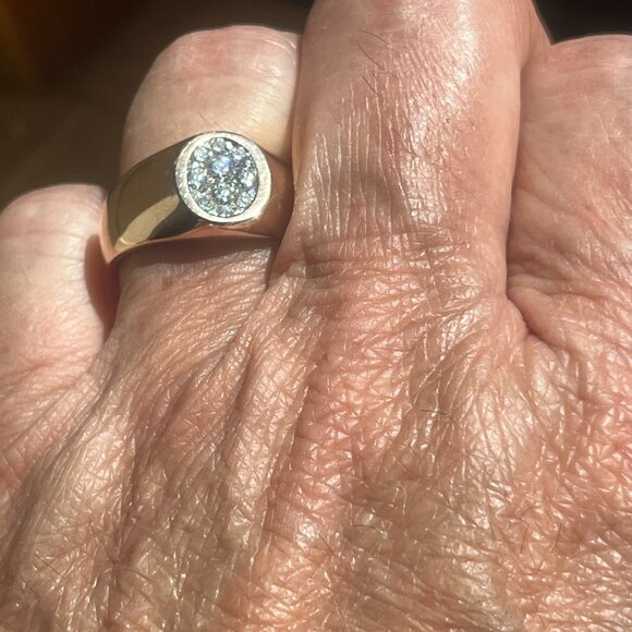 14K Rose Gold Mens Diamond Ring 1/2 cttw